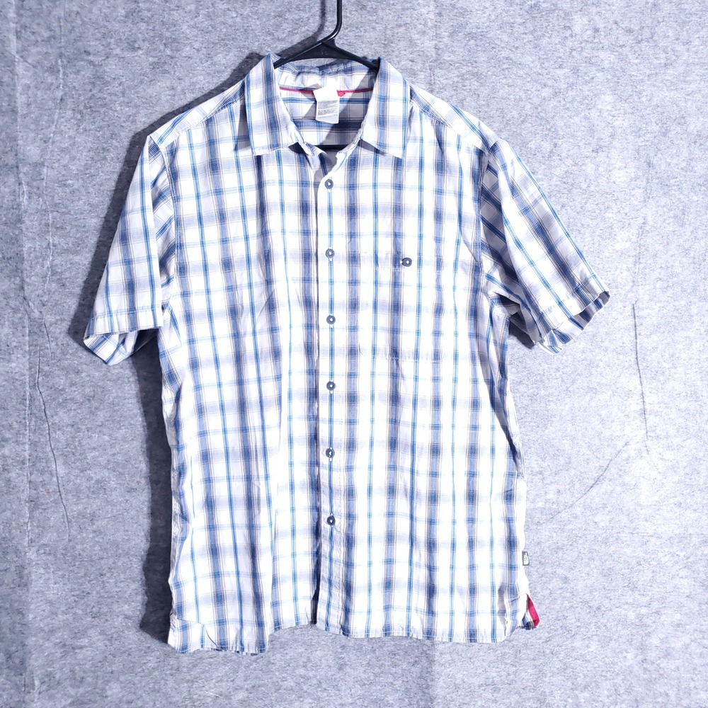 The North Face Button Up Shirt Mens L Plaid Short Sleeve Casual Outdoor Hiking